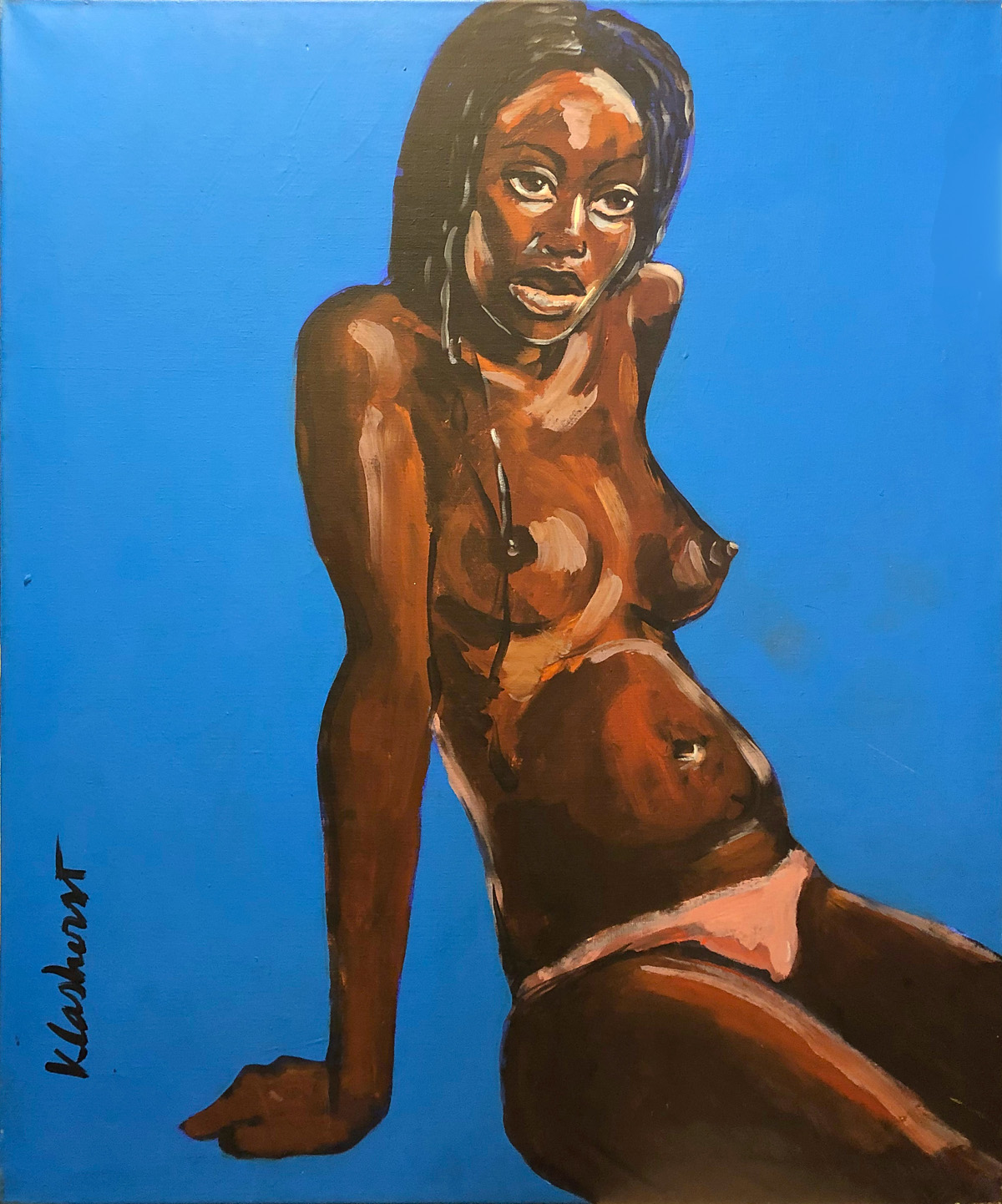 African woman blue